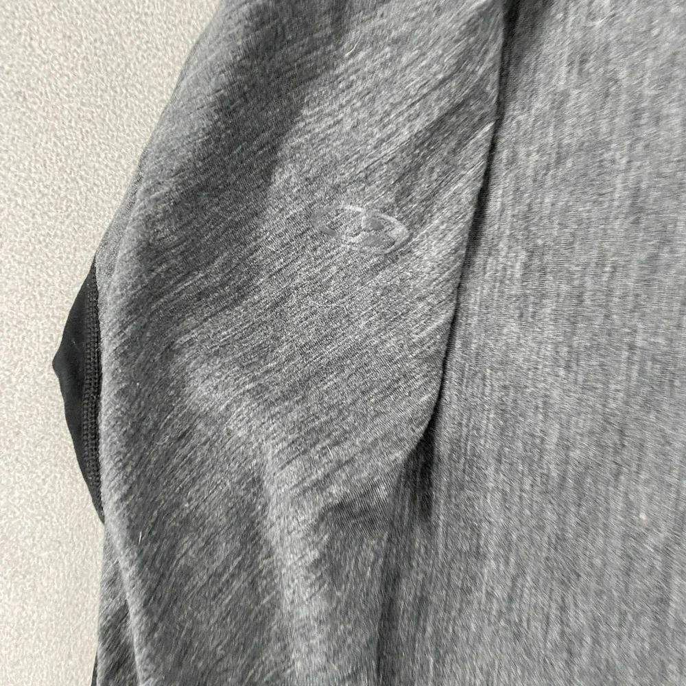 Icebreaker Mens XL Merino Wool Full Zip Jacket Gray Black Mid Layer 5362